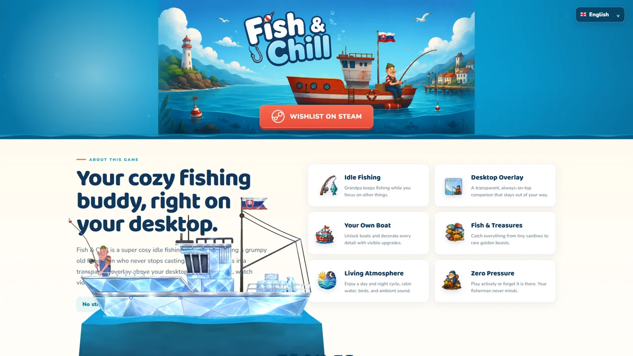 Decorated ice ship in the desktop overlay