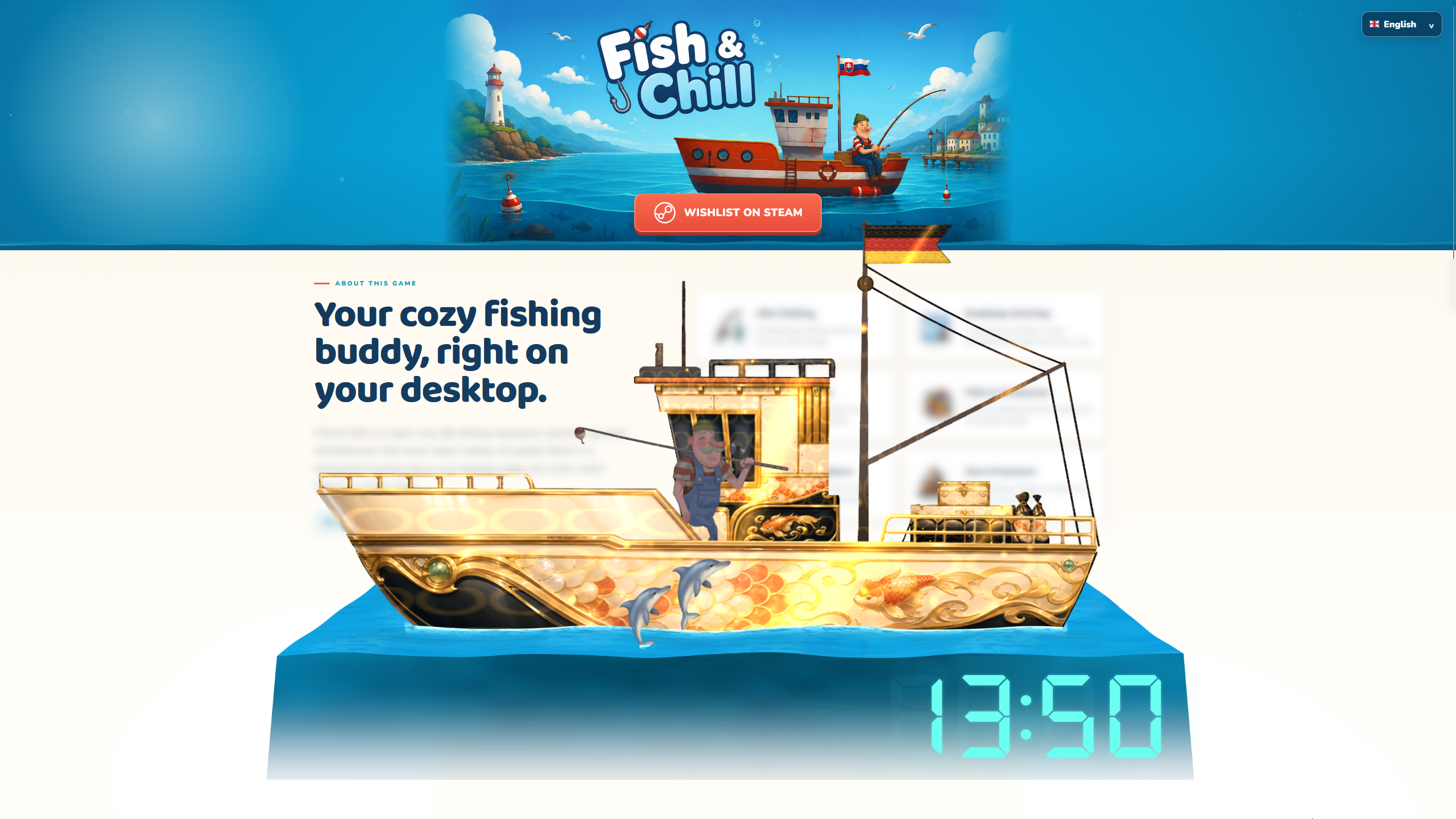 The golden boat on the new 3D water.